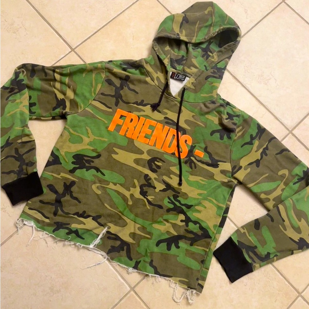 SOLD-Vlone Green Camo Friends Hoodie Sweatshirt men’s large